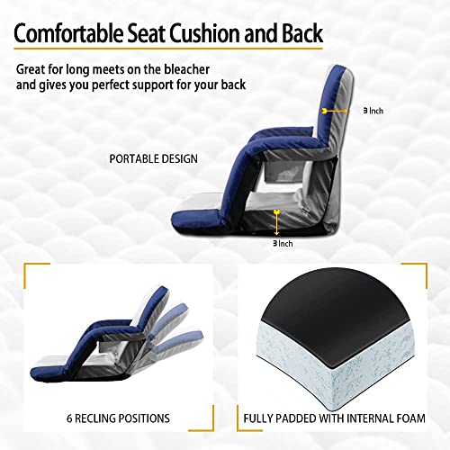 FAIR WIND Stadium Seat with Arm and Back Support Padded Bleacher Seat