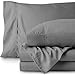 Bare Home Split King Sheet Set - 1800 Ultra-Soft Microfiber Bed Sheets - Double Brushed - Deep Pockets - Easy Fit - 5 Piece Set - Bed Sheets & Pillowcases (Split King, Light Grey)