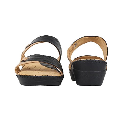 1 walk doctor sole orthotpedics leather casual footwear for women-beige::black