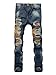 Vionr Men's Ripped Destroyed Washed Distressed Denim Slim Straight Jeans
