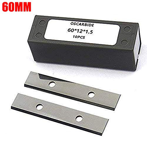 OSCARBIDE 2-3/8 inch Carbide Inserts Cutter 60mm 2 Edges Insert Knives Scrapers(60x 12 x 1.5mm) for Woodworking Wood Surfacing Groovers Helical Planer Cutter Heads & Hand Hold Scraper 10pcs - Thumbnail 6