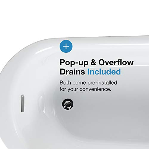 Ove Decors Freestanding Bathtub in Glossy, Contemporary Soaking Tub