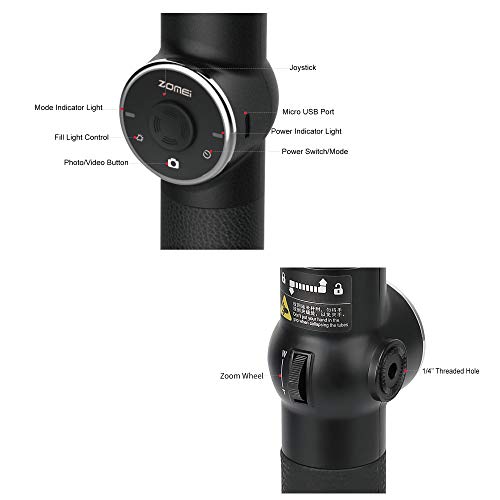 BONFOTO Gimbal Stabilizer Mobile 3 Axis Handheld Gimbals for Smartphone, w/Focus Pull & Zoom for iPhone XR/XS/X/8/7/6 P, Android Samsung S8 S7 Huawei P20 Pro Mate 10, with Time Lapse, Auto Tracking