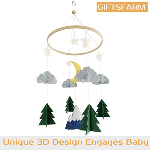 Baby Crib Mobile by Giftsfarm, Starry Woodland Night Nursery Decoration, Crib Mobile for Boys and Girls by GIFTSFARM