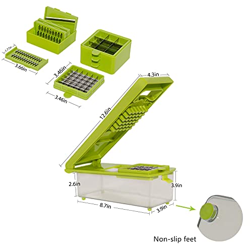 10 Blades Vegetable Chopper, Onion Chopper with Container, Food Chopper