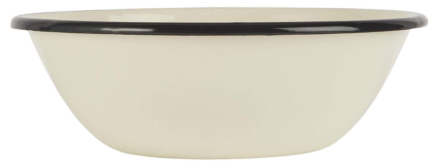 Ib Laursen Enamel Farmhouse Style Bowl, Butter Cream, 16.5cm Diameter, 500ml Capacity
