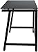 OneSpace Contemporary Glass-Top Desk for Small Spaces, Small Writing Desk, Black