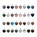 Fashewelry 50Pcs Heart Shaped Mixed Stone Pendants Healing Chakra Crystal Gemstone Rock Charms for Jewelry Making Hole: 2x7mm primary
