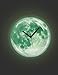 Kikkerland Claire de Lune Moonlight Glow in The Dark LED Illuminating Glass Dome Wall Clock, Astronomy, Novelty Night Light,
