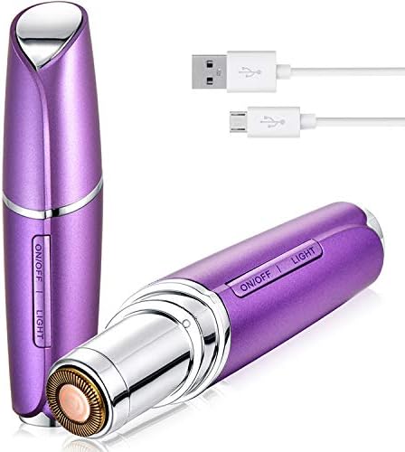 Precision Facial Hair Removal For Women by Yoove | Painless & Clean Hair Remover For Face | USB Rechargable Ladies Electric Shaver & Bikini Trimmer (Purple)