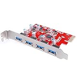 Inateck 4 Ports PCI-E to USB 3.0 Express Card Compatible Mac Pro (Early 2008 to 2012 Late Version) KT4004