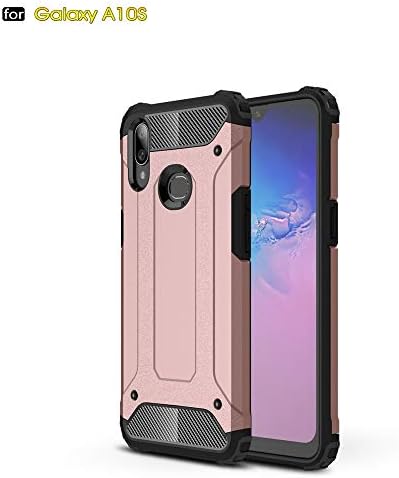 GR for Galaxy A10s SM-A107F Dual Layer Heavy Duty Hybrid Armour Tough Style Shockproof PC+TPU Protective Hard Case (Color : Rose Gold)