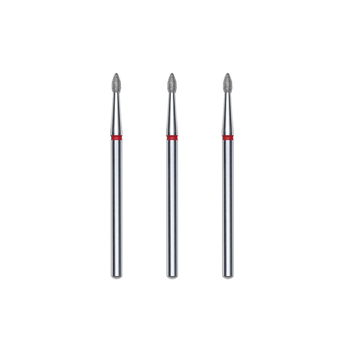 STALEKS PRO Diamond Nail Drill Bits, Set of 3, Olive Shape, 4 x 1.8 mm, Fine Grain, Compatible with Any Disinfection and Sterilization Method