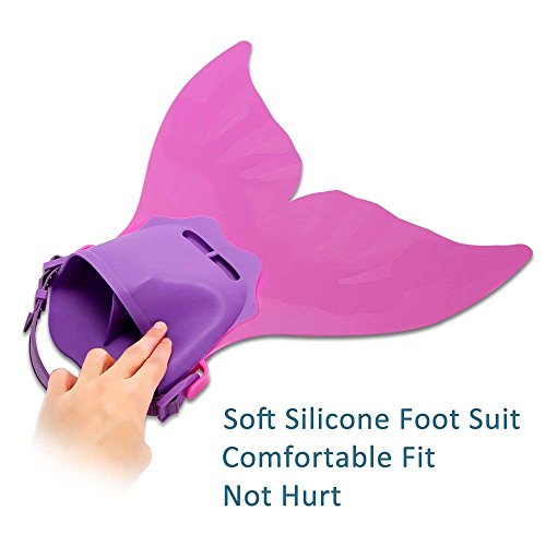 Jeeke Mermaid Tails for Swimming, Mermaid Monofin Suitable Most of Kids Freestyle,Butterfly,Backstroke (Pink, 15.75×15.75×7.09 inch) - Thumbnail 5
