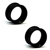 Pair of Silicone Double Flared Skin Eyelets: 00g, wearable length: 5/16
