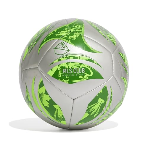 adidas MLS Club Fußball, Silber-Metallic/Grün, 5