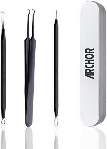 Blackhead Remover Kit, Professional Pimple Acne Extractor, Stainless Steel Pore Cleaner Tool ,Anti-Allergic Pore Extractor (3Pcs) ,Skin Care Tools for Whitehead, Comedone Extractor, Blemish