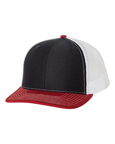 Richardson 112 Trucker Snapback Cap Navy/ White/ Red Adjustable