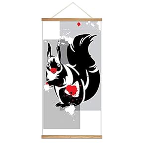 Hanging Poster with NO Mangetic Wood Frames Ink Abstract Animals Home Wall Canvas Prints Ready to Hang - 18"x36"