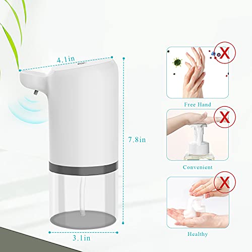 LDesign Soap Dispenser Automatic Touchless Soap Dispenser USB Rechargeable 14oz/400ml Hands Free Foaming Soap Dispenser for Bathroom Kitchen