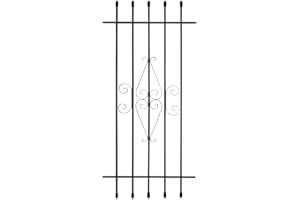 HOUSAGIES Grisham Spear Point Heavy-Duty Window Bars (Black, 24"X54") Window Safety Guards for Childen, Outdoor Prevent Burglary Window Security Bars