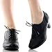 REFRESH Women Leatherette Lace Up Oxford Chunky Heel Bootie (7.5, Black)