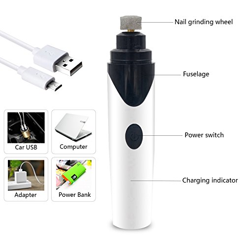 USB Charging Pet Nail Trimmer Clipper Rechargeable Cat Dog Electric Clean Nails Scissors Grinder for Small and Medium Pets - Thumbnail 4