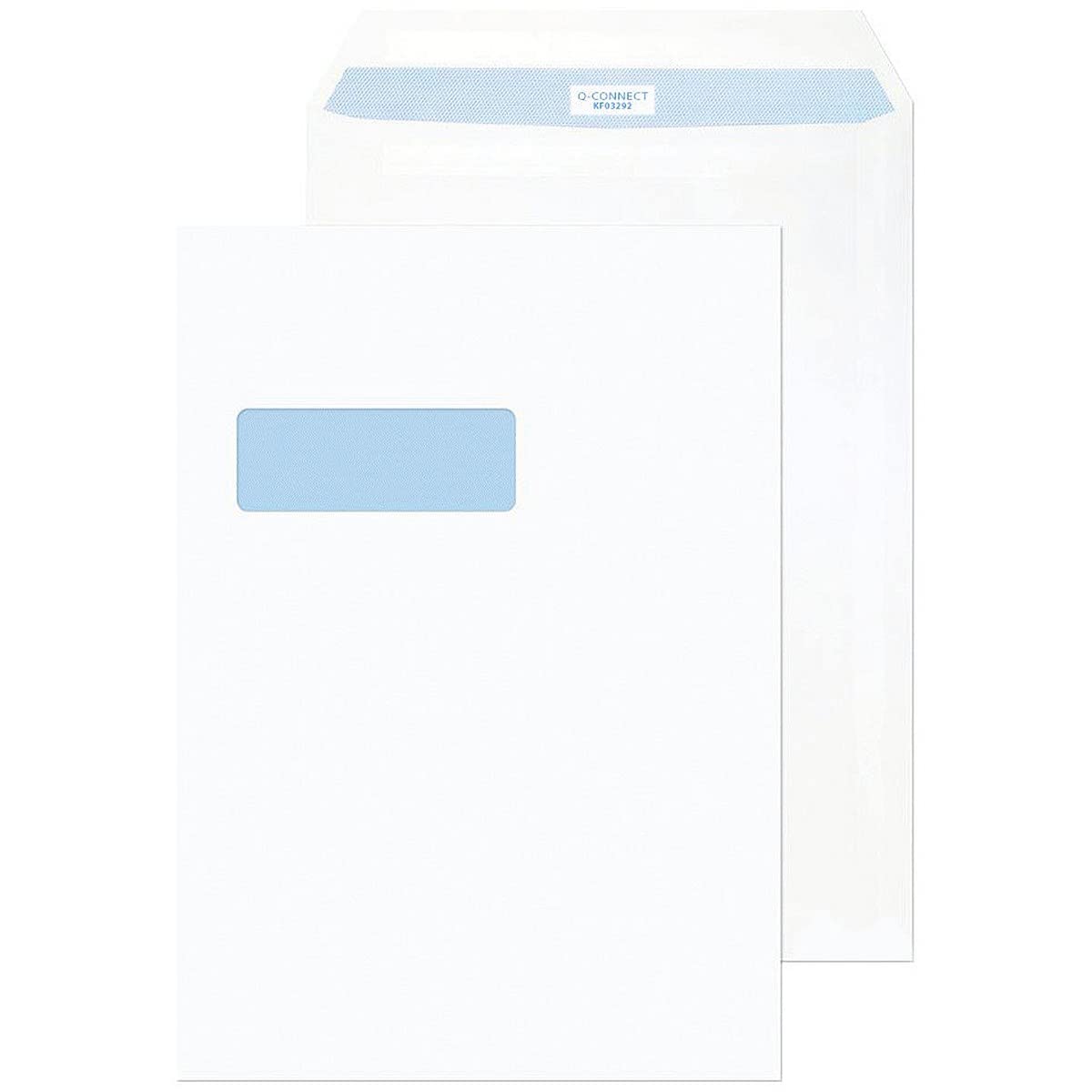 Q-Connect C4 Envelope 100 gsm Window Peel and Seal - White, Pack of 250