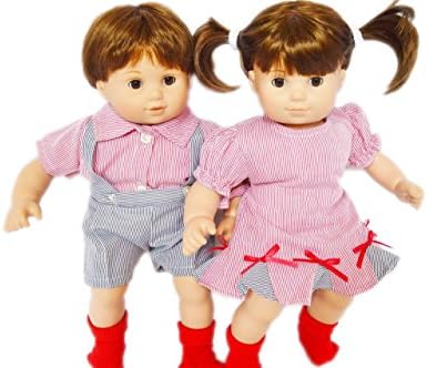 PINSTRIPE SET FOR BITTY TWINS AND BITTY BABY-15 INCH DOLL CLOTHES