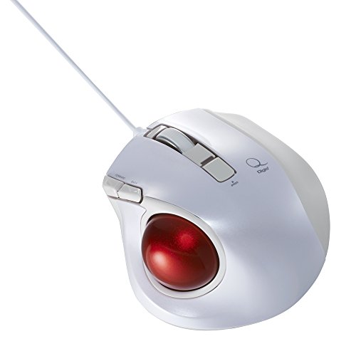 Digio2 Q small trackball wired mouse silent 5 button White 48370 NEW