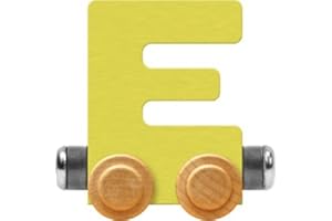Maple Landmark NameTrain Pastel Letter Car E - Made in USA (Yellow)