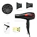 Hair Dryer Ptatoms Professional Ionic Blow Dryer AC 2100W with Blue Light 2 Speeds - 3 Heat Settings For Home Barbershop (Black)