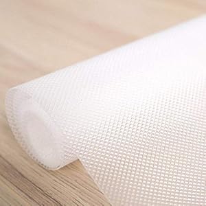 Fun Homes Multipurpose Diamond Textured Super Strong Anti-Slip Mat Liner,Size 45X150 Cm (1.50 Meter Roll, White)