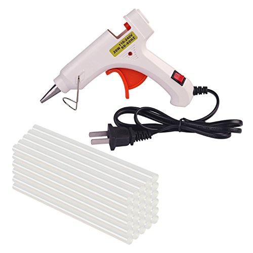 Hot Melt Gun Mini DIY Crafts Home Office Quick Repair with Glue Stick (20 W, White)