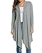 Zeagoo Women Asymmetric Draped Open Front Long Sleeve Soft Duster Cardigan Sweater,Gray,XX-Large