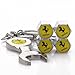 Yellow Ferrari Tire Valve Caps with Bonus Wrench Keychain