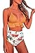CUPSHE Women's Rambling Rose High-Waisted Push Up Bikini Set, Yellow, X-Large