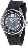Akribos XXIV Women's AK502BK Ceramic Case with Silver Accents and Black Rubber Strap Watch