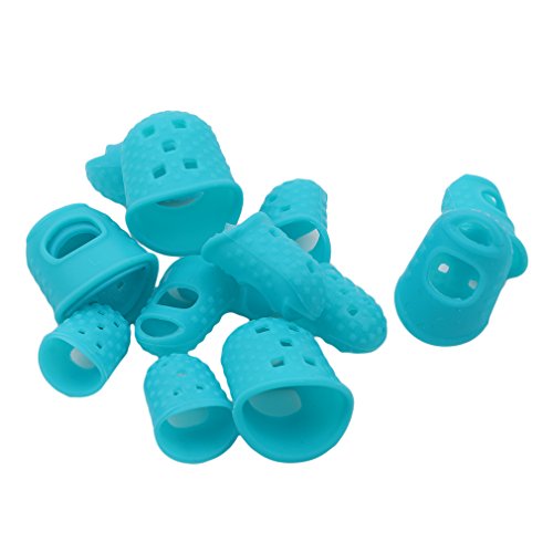 Yunzee 15 PCS Silicone Finger Sleeve Non Slip Anti Scalding Cover Flip Book Playing Piano Guitar Bass Finger Protector Sleeve,Green - Thumbnail 4