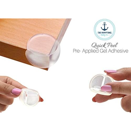 The Hamptons Baby Clear Corner Protectors | Baby Proof Caring Corner Guards | Safety Furniture Bumpers | Long Lasting, Pre-Applied Gel Adhesive | Tables, Furniture & Sharp Corners Baby Proofing Baby Products, Safety, Edge & Corner Guards