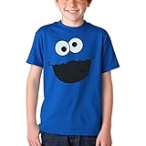 Sesame Street Cookie Monster Face Youth Kids T-Shirt-Youth Medium [10/12]