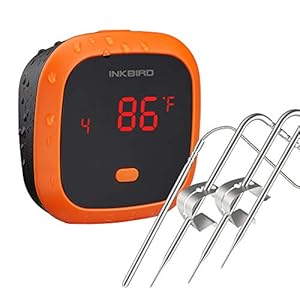 INKBIRD IBT-4XC Waterdichte Bluetooth BBQ Thermometer met 4 Probes, Oplaadbare Vleesthermometer met Magneet en Alarm…