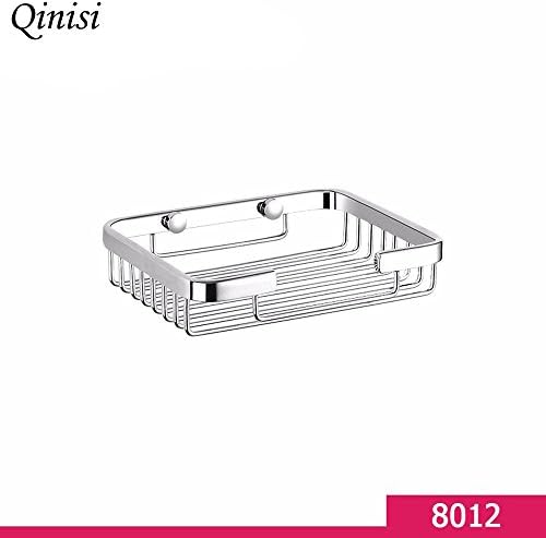 Qinisi Bathroom Brass Rectangle Hollow Out Shower Caddy Wall Mount, Chrome