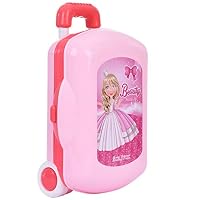 gofh 2 in 1 Vanity Pretend Play Dressing Table&Suitcase Beauty Make Up Set, Includes Comb, Hair Clip,Hair Dryer, Fake Bottles, and So On, (9x5.5x13.5 inches)