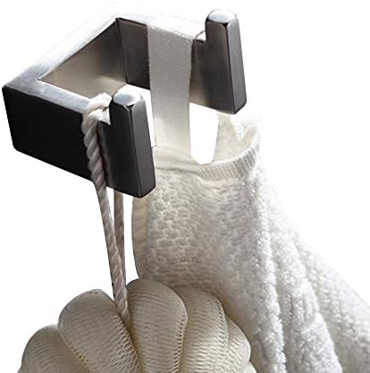 BigBig Home Bathroom Double Robe Hook Modern Style, Solid Stainless Steel Anti Water and Rust Wall Mounted Brushed Nickel Clothes Coat Towel Hooks for Bath Kitchen Garage