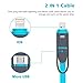 Eashion Retractable 2-in-1 3FT Lightning to USB Cable With Micro USB Connector Nylon Braided Cable Compatible with iPhone 7/7Plus/6s plus/6s/6 plus/6/5s/5c/5, iPad /iPod, Samsung, HTC, and More(Blue)