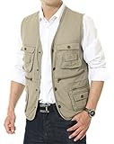 APTRO Men's 100% Cotton Outdoor Multi Pocket Vest