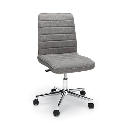 Essentials Upholstered Mid-Back Office Chair - Armless Fabric Computer Chair, Grey (ESS-2080-GRY)