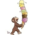 5 Inch Curious George Ice Cream Monkey Animal Removable Peel Self Stick Adhesive Vinyl Decorative Wall Decal Sticker Art Kids Room Home Decor Girl Boy Children Bedroom Nursery 2 1/2 x 5 inches Tall