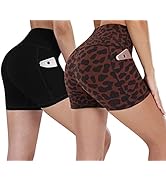 Fengbay 2 Pack 5''/8'' Biker Shorts for Women with Pocket Workout Shorts Running Yoga Shorts